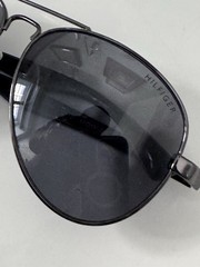 Tommy Hilfiger Unisex 135mm Aviator Sunglasses Metal Frames Black Lens