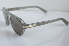 ZEGNA Round SUNGLASSES 51mm EZ 0241 Gray/Tan mirrored solid Made in Italy $465