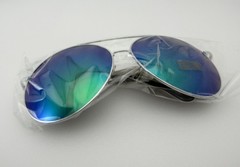 New Unisex Aviator Sunglasses UV400 Mirror Lens Green SG-AVIGR Made In China