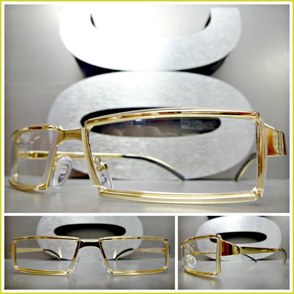 Men’s Contemporary Modern Classy Elegant Style Clear Lens EYE GLASSES Gold Frame