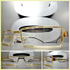 Men’s Contemporary Modern Classy Elegant Style Clear Lens EYE GLASSES Gold Frame