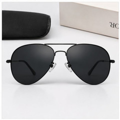 Men’s Black Aviator Sunglasses UV400 Metal Frame Classic Outdoor Eyewear