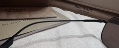 AUTHENTIC BURBERRY Sunglasses B 3121 Square Irregular Black Aviator Check BE3121