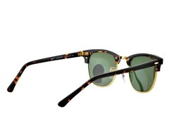 Ray-Ban Sunglasses Clubmaster Classic Tortoise Frame Green Lenses RB3016 51mm
