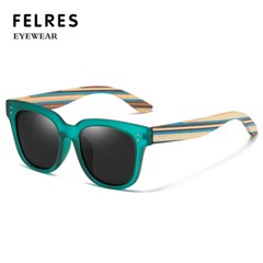 Handmade Unisex Wood Polarized Sunglasses Wooden Temple Square Outdoor Glasses