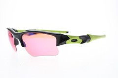 Oakley FLAK JACKET 26-220 Sunglasses 63/14/133 mm Black Neon Green Prizm *READ*
