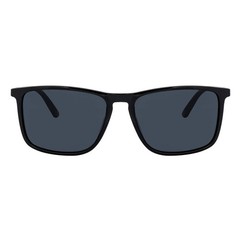 VENICE – Polarized Thin Square Horn Rimmed Sunglasses Gloss Black Smoke