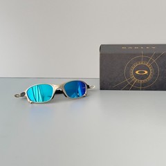 Oakley X-Metal Juliet Silver Frame Blue Iridium Polarized Sunglasses