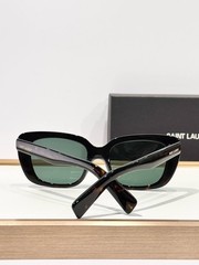 Sunglasses Saint Laurent Oversized Square Black Frame Green Lenses Unisex