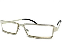Men Classy Elegant Modern Contemporary Clear Lens Eye Glasses Silver Metal Frame