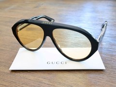 Gucci GG0479S 002 63mm Aviator Sunglasses in Black with Velvet case