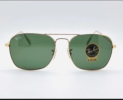 NEW-Ray-Ban Caravan 58mm Metal Sunglasses RB3136 – Gold Frame / Green G-15 Lens