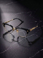Luxury Gothic Eyeglass Frames Retro Clear Half Rim Cross Men Women Eyewear Glass
