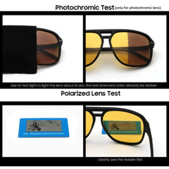 Men Photochromic Night Vision Sunglasses Color Change Transition 2025 Yellow Big