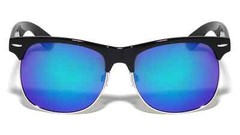 Retro Vintage Mirror Lens Polarized Sunglasses Mens Half Metal Frame Sunglasses