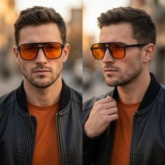 Sunglasses Oceanic Blue Lens Men Shades Elegant Retro Stylish Fashion Hip Hop