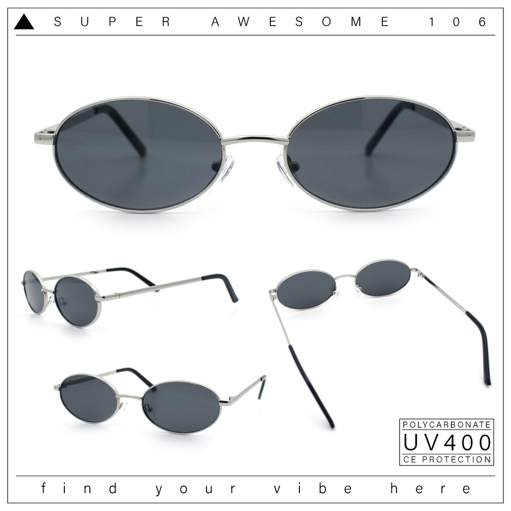 Hipster Classic Oval Hustler Metal Rim Retro Fashion Sunglasses