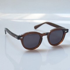 Vintage gray polarized sunglasses mens johnny depp brown acetate glasses UV400