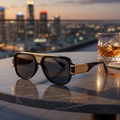 Square Oversized Retro Sunglasses Men Bold Thick Frame UV400 Shades Classic New