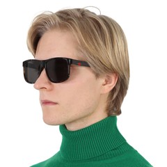 Gucci Polarized Grey Square Men’s Sunglasses GG0010S 003 58 GG0010S 003 58