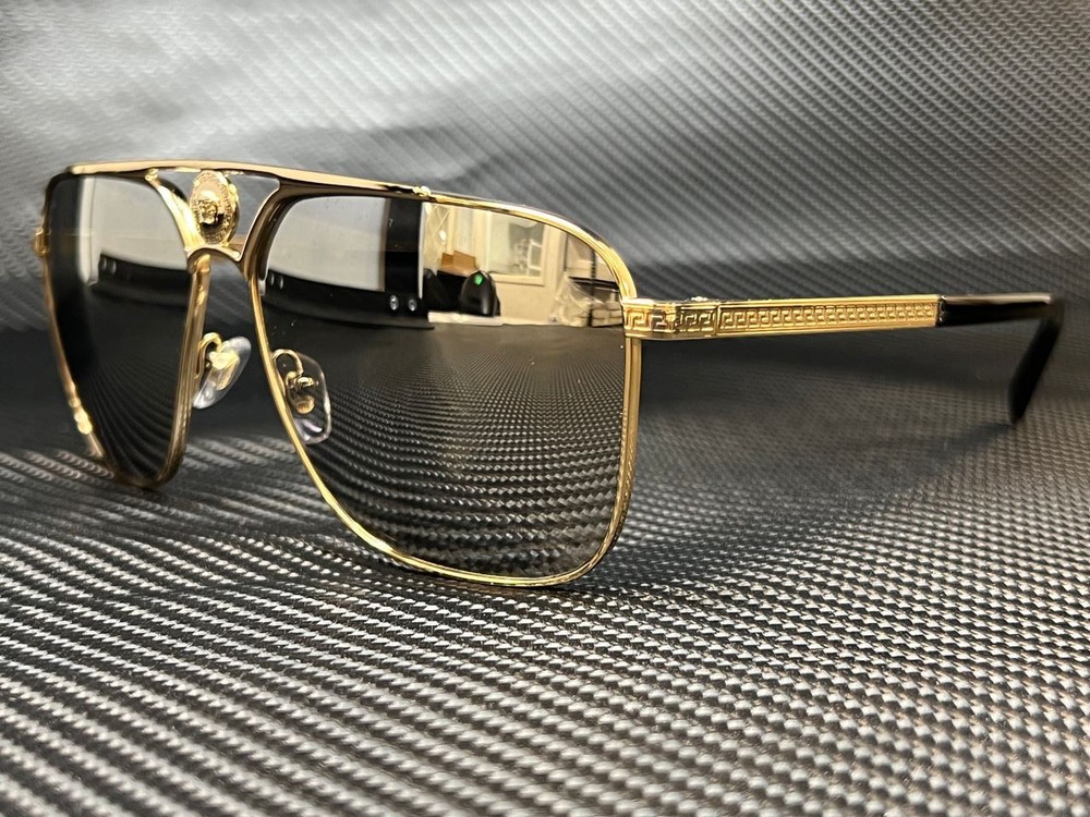VERSACE VE2238 12526G Pale Gold Rectangle 61 mm Men’s Sunglasses