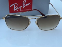 Ray-Ban RB3136 001/51 Caravan Gold Frame Gradiant Brown Lenses Sunglasses