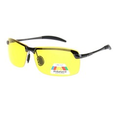 Polarized Lens Sunglasses Mens Half Rim Rectangular Metal Frame UV 400