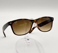 Ray-Ban RB2132 New Wayfarer Sunglasses Light Brown Gradient Lens Havana Frame 55
