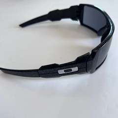 RARE Oakley Oil Rig Polished Black Silver Ghost Text Black Iridium Lens USA Made