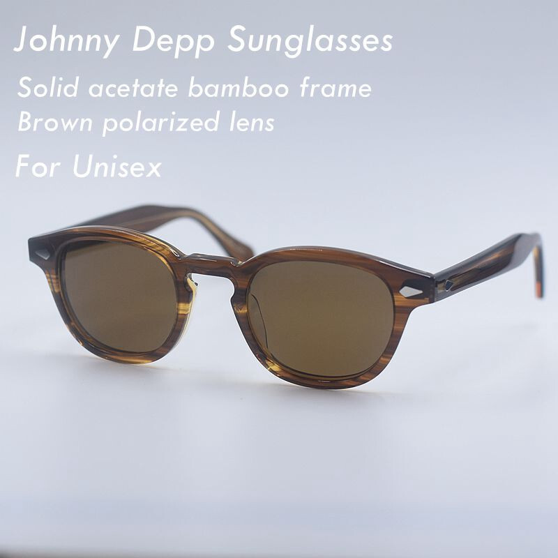 Bamboo Glasses New brown glasses Men’s polarized Sunglasses Johnny Depp glasses