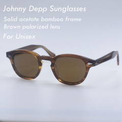 Bamboo Glasses New brown glasses Men’s polarized Sunglasses Johnny Depp glasses