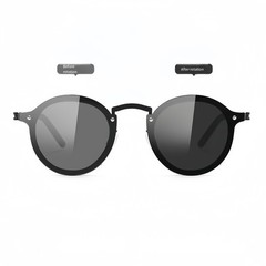Round Frame Polarized Sunglasses Rotate Adjustable Photochromic Vintage Glasses