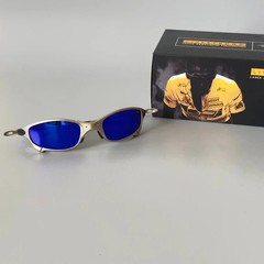 Vintage Oakley Juliet 1.0 X-Metal Polarized Sunglasses Blue Lens Silver Frames
