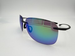 MAUI JIM Polarized Sunglasses MJ445 2M Hikina Matte Black Maui Green NIB 62 14