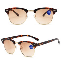 2Pack Men Reading Glasses Sunglasses Square Bifocal Lens Anti-Blue Light Eyewear
