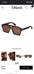 QUAY Men’s Tortoise Shell Square Sunglasses Brown Gradient Lenses Lightweight
