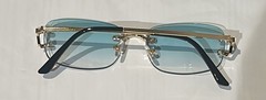 Cartier Big C Without Diamond Cut Blue/Terquise Frameless Lens FREE SHIPPING