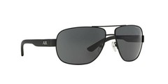 A|X Armani Exchange Men’s AX2012S Rectangular Metal Sunglasses, Satin Black