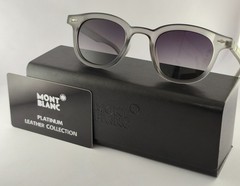 Montblanc Full Rim Sunglasses | Gray Frame | 100% UV Protected Black Lenses