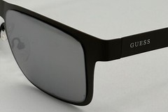 Guess Mens Satin Grey Rectangle Wrap Sunglasses, Silver Mirror Lens. GF0197. 20C