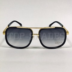 Mens Metal Sunglasses Shades Gold Frame/Bar Oversize Square Designer Quality