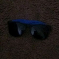 Men’s Blue Plastic Wrap Sunglasses Solid Frame w/ Tinted Black Lenses