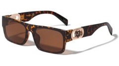 MENS Large Wide Frame Oversized Rectangle Shade Sunglasses Dark Lens Designer