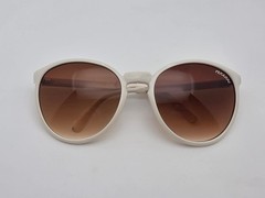 Ferarri White Frame Amber Brown Gradient Lens Folding Sunglasses w/ Case 55mm