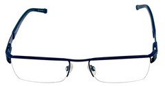 Tumi Mens Navy Rimless Stainless Steel Rectangle Eyewear Frame T100 53mm