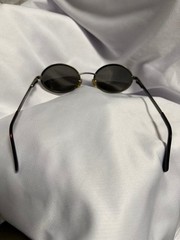 Emporio Armani Oval Sunglasses Gold Frame Black Lenses