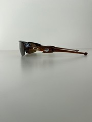 Oakley Flak 12-901 Sunglasses 63-14 smaller Rootbeer plastic frame w/ gold logos