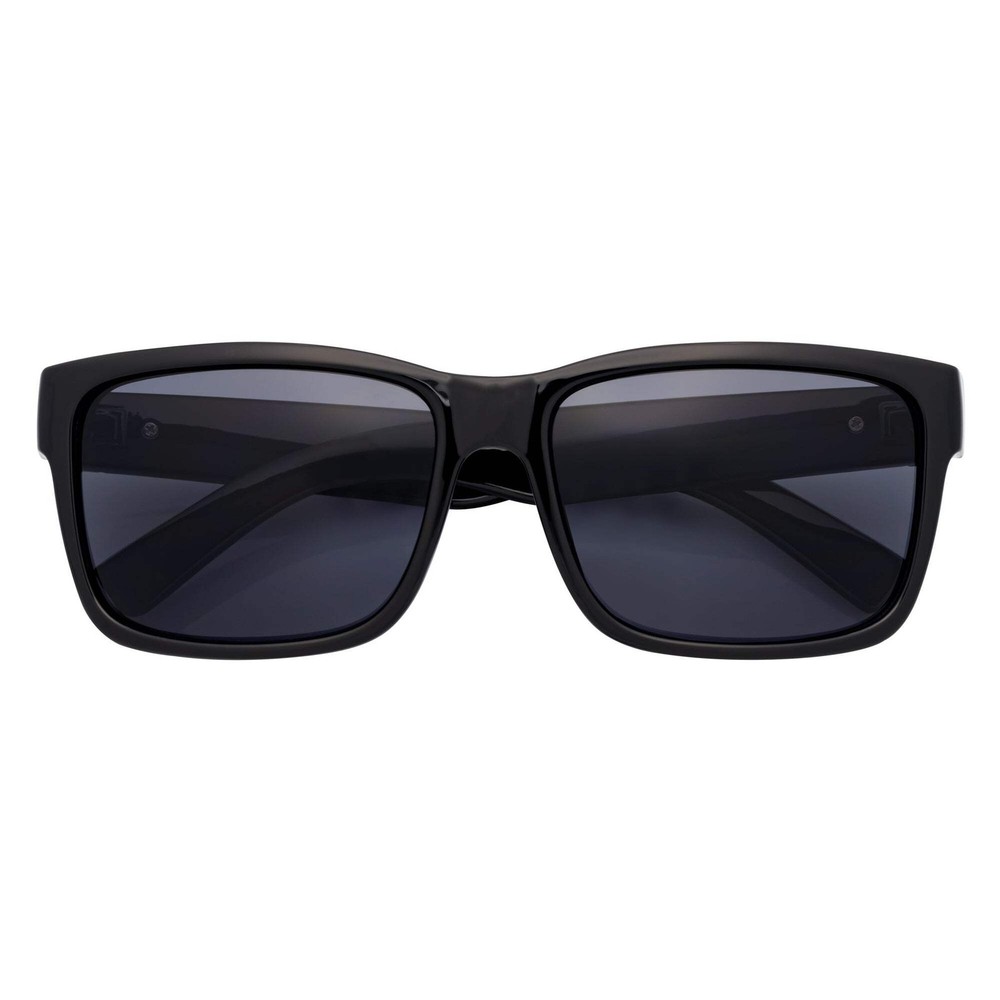 ENZO – Modern Sports Thick Square Sunglasses Matte Black Smoke