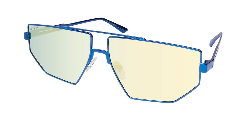NEW DIFF GALACTIC HEROES SUNGLASSES 0BLE METAL & PLASTIC GEOMETRIC 61-13-145