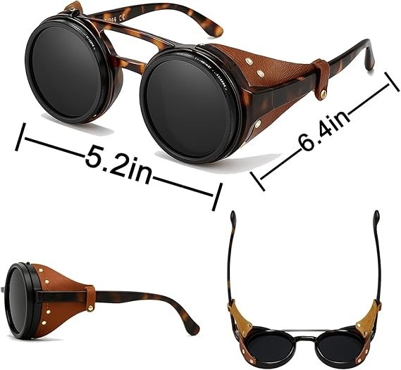 Punk Style Tortoise Shell Polarized UV400 Sunglasses for Men Outdoor Driving